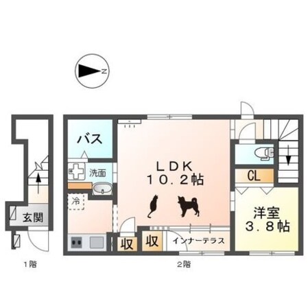 庄内通駅 徒歩10分 2階の物件間取画像